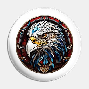 Stained Glass Eagle Pin