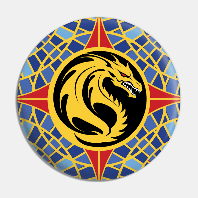 Dragon Carpet Con Circle Pin by Geektastic Designs