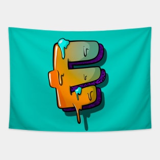 Simple E Graffiti Artwork Tapestry