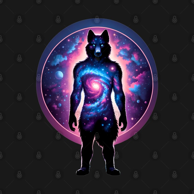 Anthro Furry Wolf Cosmic Space Art by Blue Bull Bazaar