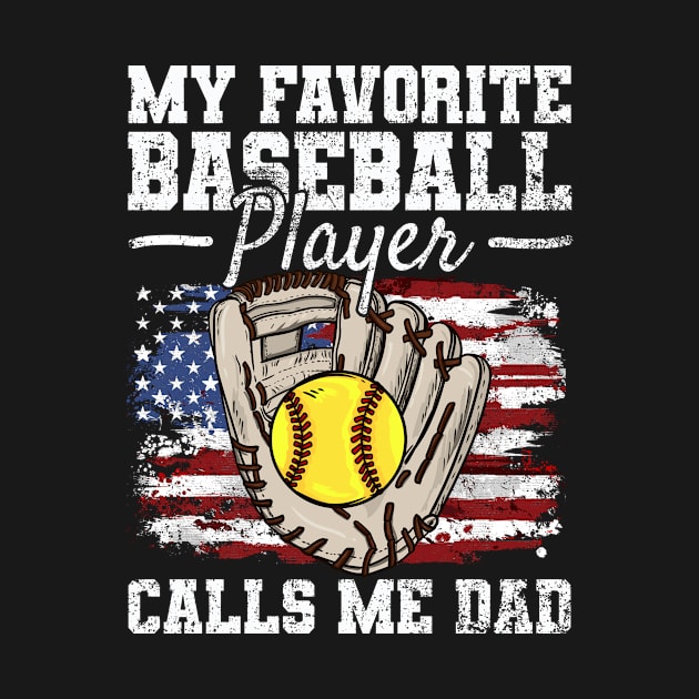 Baseball Dad USA Flag Father Father’s Day by KAWAIITEE