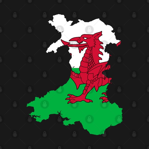 Wales Map Flag by Historia