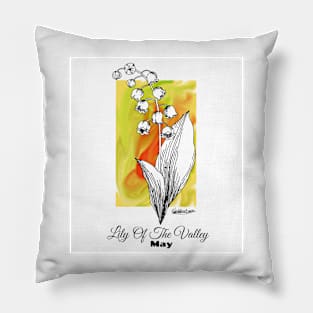 May Birth flower - Lily of the Valley Pillow