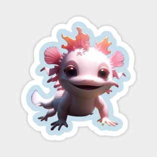 Very cute smiling Axolotl Magnet