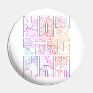 Nottingham, England City Map Typography - Colorful Pin