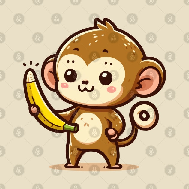 cute monkey finds banana by fikriamrullah