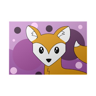 Cute Fox with Purple Background T-Shirt