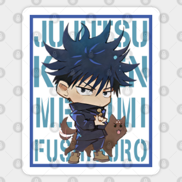 jujutsu kaisen megumi fushigurochibi background textcolored