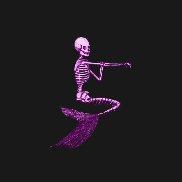 LAVENDER BATHING MERMAID SKELETON by dcohea