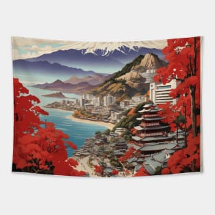 Wakayama Japan Travel Vintage Tourism Poster Tapestry