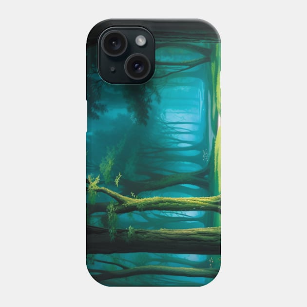 Serene Forest in Spring Light Phone Case by CursedContent