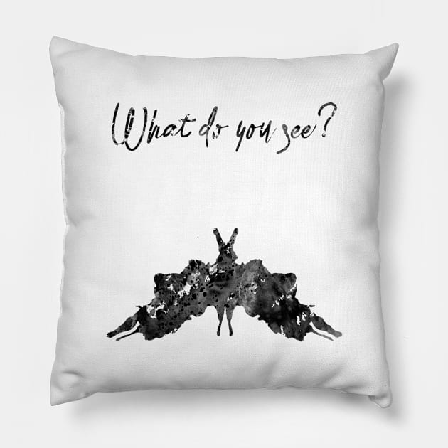 Rorschach inkblot test Pillow by erzebeth