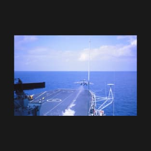 A Blackburn Buccaneer taking off from the Royal Navy aircraft carrier HMS Hermes in the 1960s T-Shirt