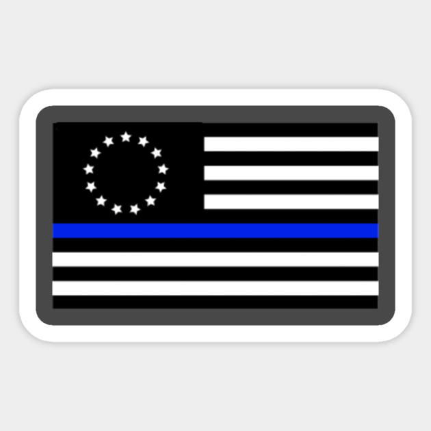 Betsy Ross 1776 Flag Pocket Thin Blue Line Police - Blue Line Flag - Sticker