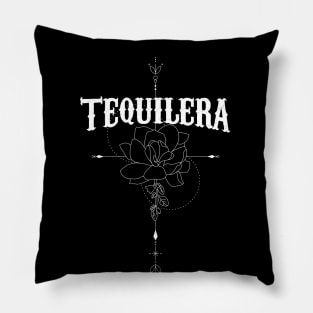 Tequilera - Flower - Tattoo design Pillow