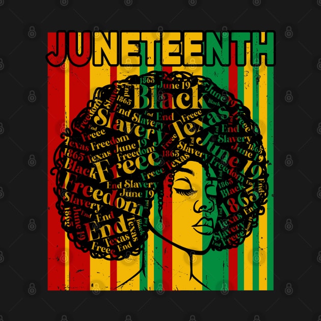 Juneteenth - Retro Melanin Black Women Pride Afro American by Pizzan