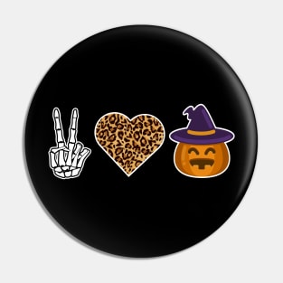 Peace Love Halloween Pumpkin Gift Pin