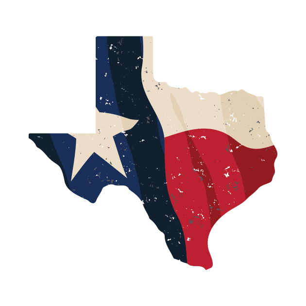 State of Texas with Texas Flag Overlay by hobrath