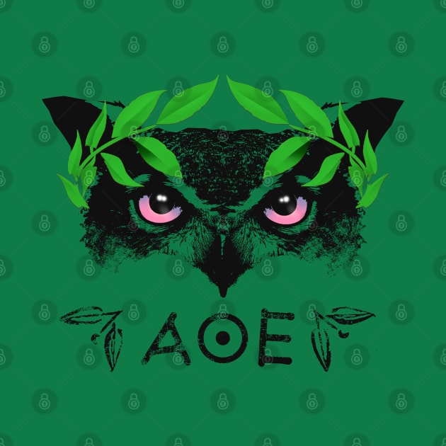 Athena's Owl II - Green Laurel Variant by mellamomateo