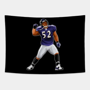 Ray Lewis #52 Punch in the Air Tapestry