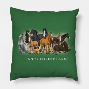 Fancy Forest Farm • Family Portrait • White Text Pillow