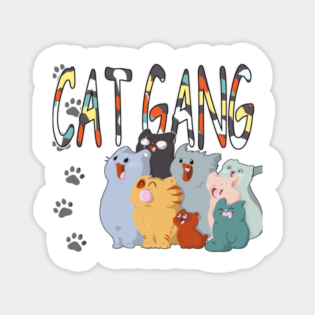 cat gang Magnet by Tea Master 