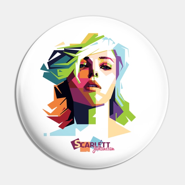 Geometric Celebrity Scarlett Johansson Pin by Rebus28