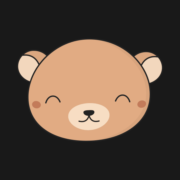 Kawaii Cute Brown Bear Face by happinessinatee