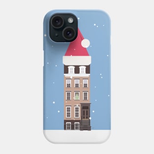 New York City NYC Brownstone Snowy Christmas Phone Case