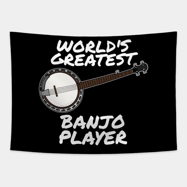 World's Greatest Banjo Player Country Musician Funny Tapestry by doodlerob