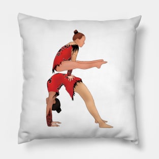 A women’s pair doing straddle on bridge Pillow