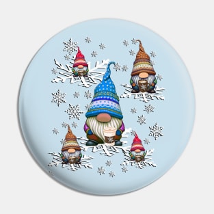 Coffee Lover Winter Gnomes Pin