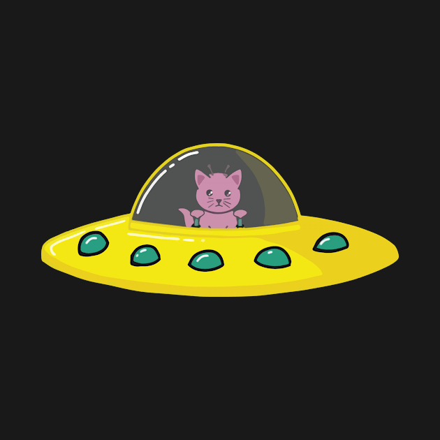 Cat UFO Space Alien merch by Griseldasion_shop