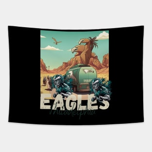 Philadelphia eagles football player graphic design cartoon style beautiful artwork Tapestry