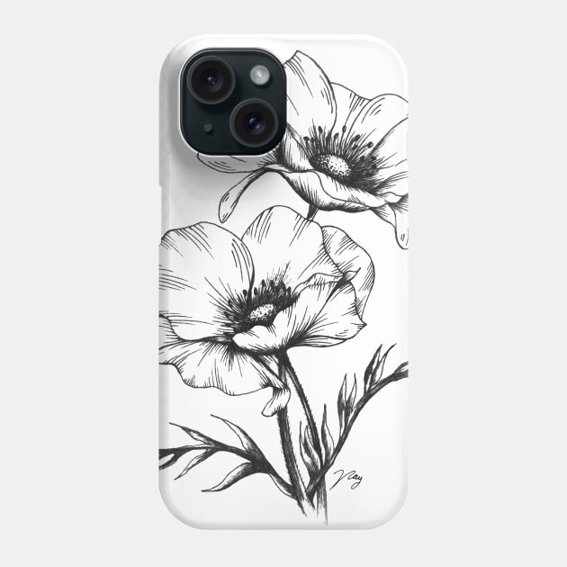 Anemone Flowers Phone Case by Akbaly