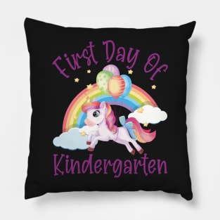 Cute Unicorn and Rainbow | First Day of Kindergarten Pillow