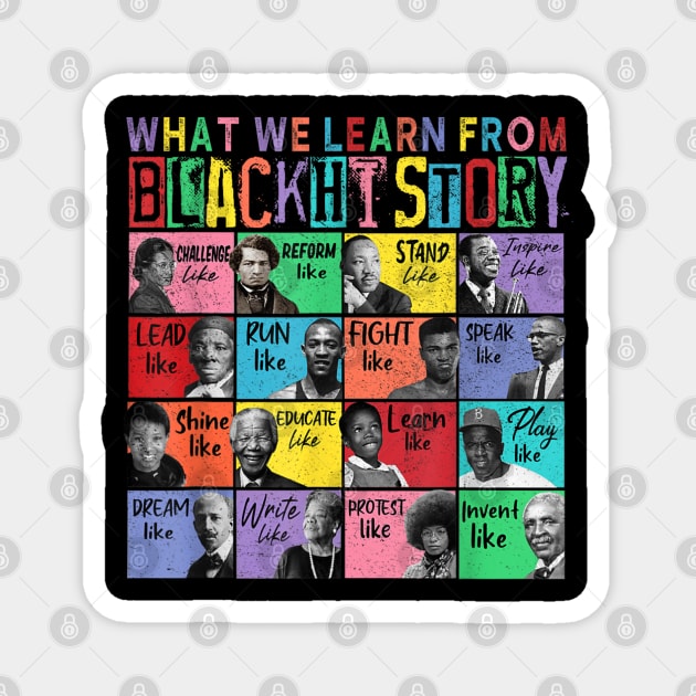 What We Learn From Black History Human Rights African - Black History Month Magnet by dtr_art