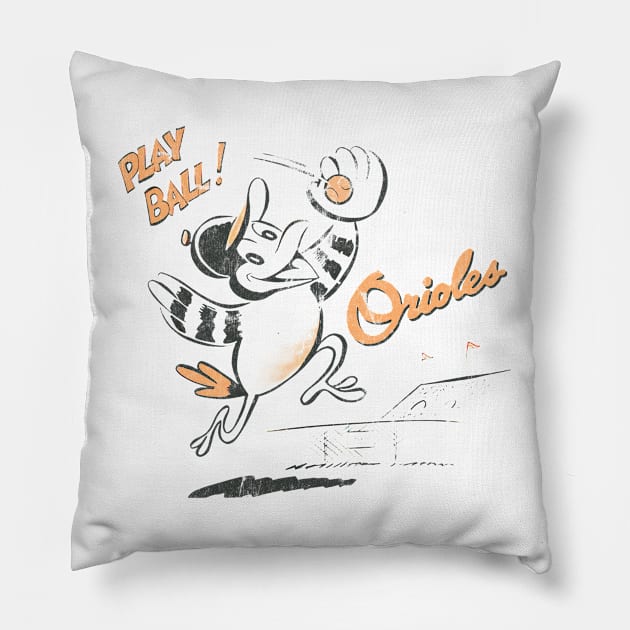 Vintage Baltimore Orioles - Play Ball! Pillow by CultOfRomance