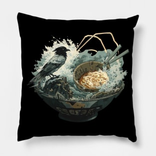 Yatagarasu, The Japanese Three Legged Crow - Ramen Pillow