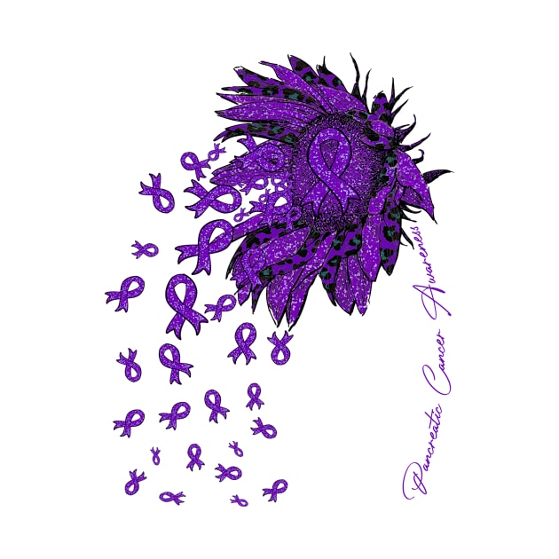 Pancreatic Cancer Awareness Awareness - Sunflower ribbon flowers fall by Lewis Swope