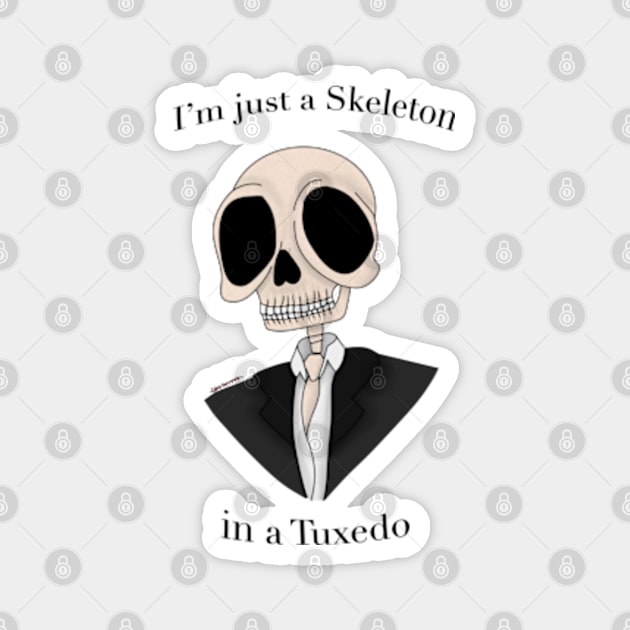 A skeleton in a Tuxedo Magnet by SnowJade