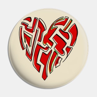 Distorted, Fragmented Heart Pin