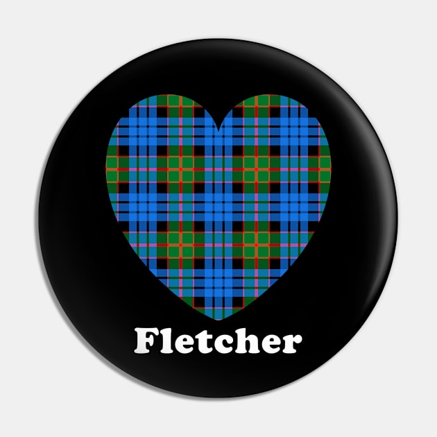 The FLETCHER Family Tartan 'Love Heart' Design Pin by Plaidify