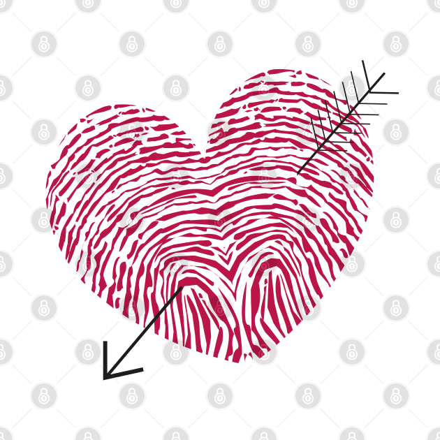 Fingerprint heart with arrows by GULSENGUNEL