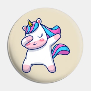 Cute Unicorn dabbing Cartoon Pin