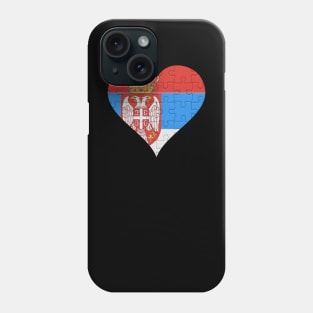 Serbian Jigsaw Puzzle Heart Design - Gift for Serbian With Serbia Roots Phone Case