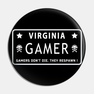 Virginia. Gamer. Pin