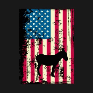 Donkey American Flag Usa Patriotic 4Th Of July T-Shirt