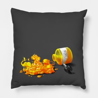 Yellow ecoline spill Pillow