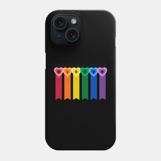 Rainbow Love: Celebrate LGBTQ+ Pride with Heart-shaped Balloons Phone Case